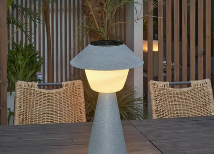 Velador solar de exterior "Damon" 31,8 cm de altura, color grisaseo -  213755B