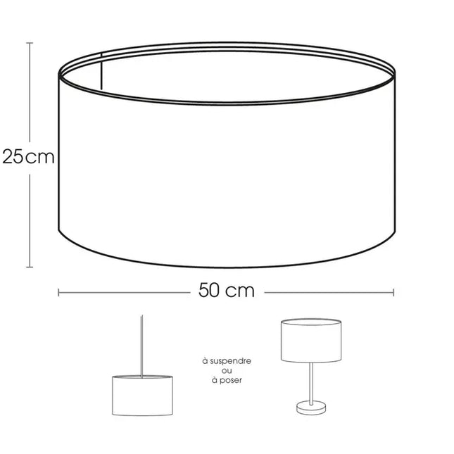 Pantalla de lámpara "Beline" 50 cm de diámetro, color blanco -  213784F