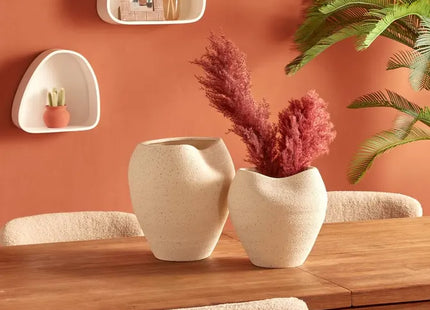 Jarrón "Sien" 29,5 cm de alto, gres blanco - 214001