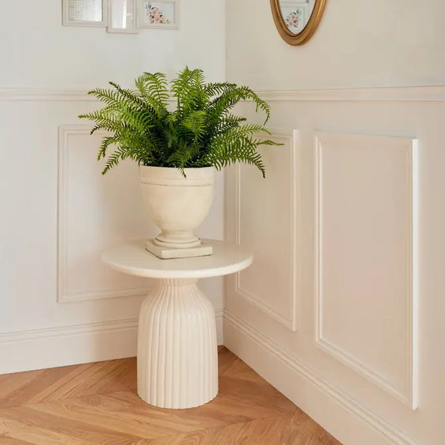 Planta de helecho artificial con flor de rosa, 80 cm de altura  - 214016
