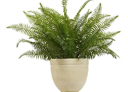 Planta de helecho artificial con flor de rosa, 80 cm de altura  - 214016