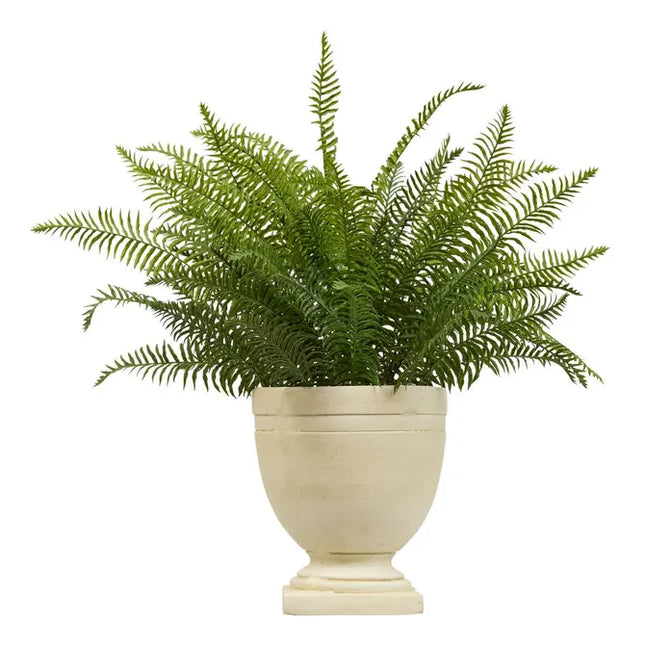 Planta de helecho artificial con flor de rosa, 80 cm de altura  - 214016