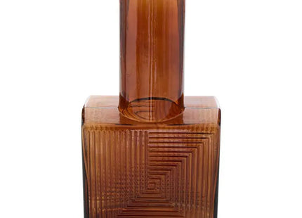 Jarrón de vidrio "Reso" 13,5x8x26,7cm Marrón - 214024