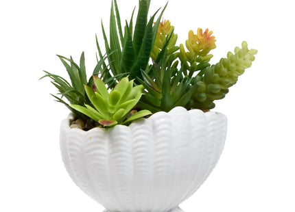 Planta artificial "Ocea" con maceta de concha marina, 20 cm de alto  - 214038