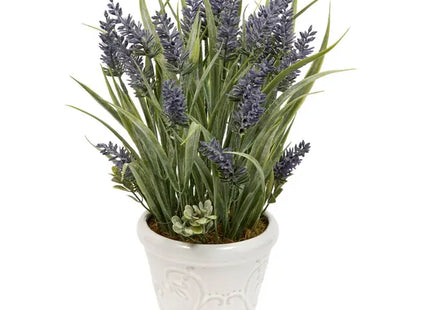 Arreglo floral artificial Prov Lavanda en maceta de gres de 35 cm  - 214054