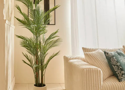 Palmera artificial "Merlo" de 187 cm con maceta blanca - 214061