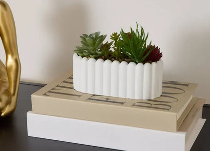 Planta artificial "Wida" 12 cm, con maceta blanca - 214064