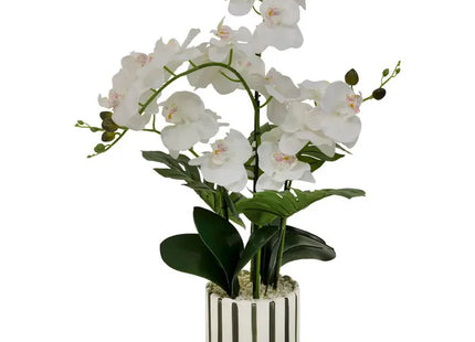 Flor artificial de orquídea asiática, 81 cm de alto, maceta de gres verde - 214107