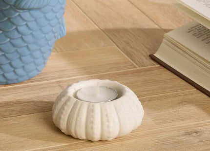 Portavelas "Ocea" de gres, 8,4 x 3,5 x 8,4 cm - 214132