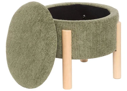 Taburete de Almacenamiento "Elki" Verde Caqui, 45,5x37cm - 214222B