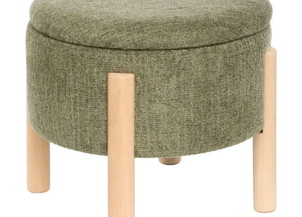 Taburete de Almacenamiento "Elki" Verde Caqui, 45,5x37cm - 214222B