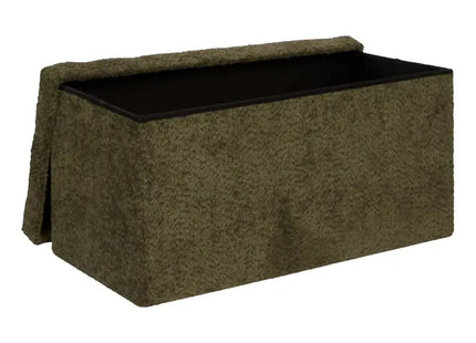 Otomana plegable de almacenamiento "Soana" color caqui, 76x38cm - 214228C