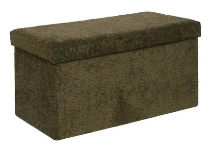 Otomana plegable de almacenamiento "Soana" color caqui, 76x38cm - 214228C
