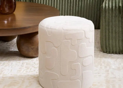 Puf redondo "Delor" blanco 36x40 cm - 214231B