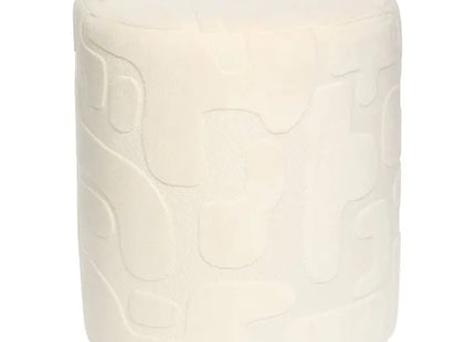 Puf redondo "Delor" blanco 36x40 cm - 214231B
