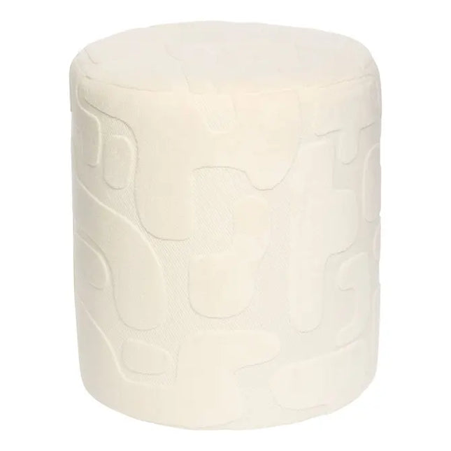 Puf redondo "Delor" blanco 36x40 cm - 214231B