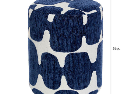 Puf redondo "Delor" color azul 30x36 cm - 214232C