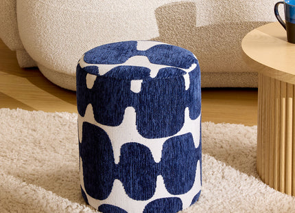 Puf redondo "Delor" color azul 30x36 cm - 214232C