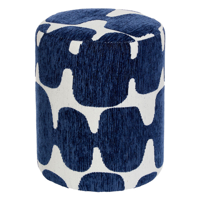 Puf redondo "Delor" color azul 30x36 cm - 214232C