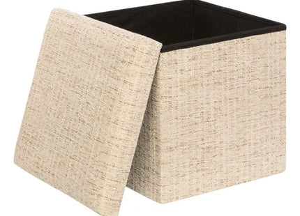 Puf plegable "Olma" de 38x38 cm, color crema - 214251A