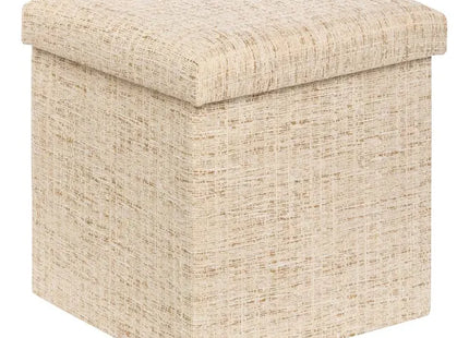 Puf plegable "Olma" de 38x38 cm, color crema - 214251A