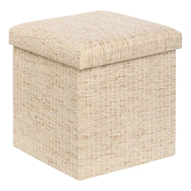 Puf plegable "Olma" de 38x38 cm, color crema - 214251A