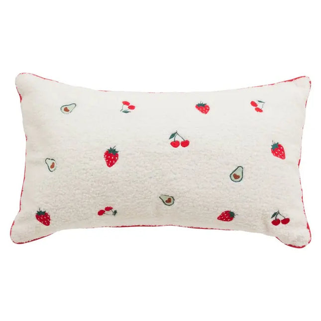 Almohada "Fraci Fruits" 50x30cm Blanco y Rojo - 214421A