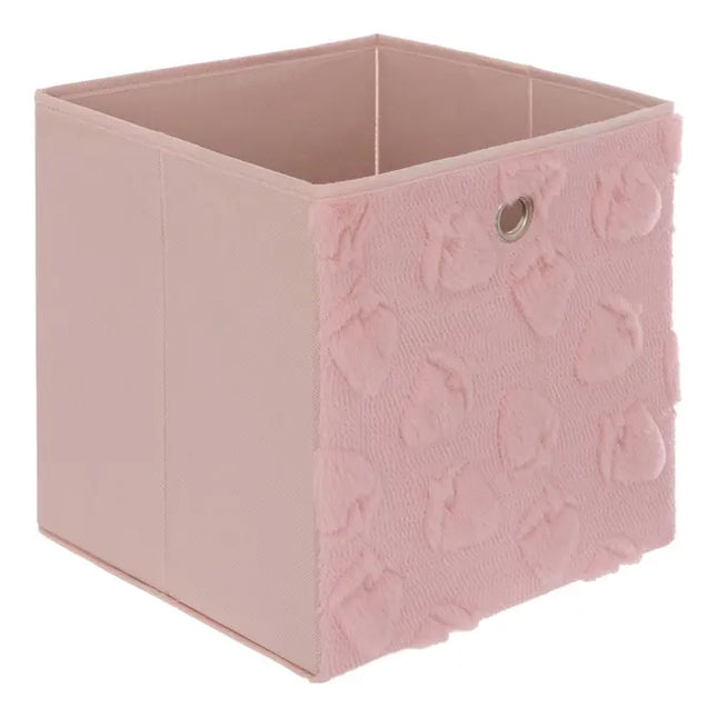 Cesta de almacenamiento "Fraci" de 30x30 cm con estampado de fresas rosas - 214426A