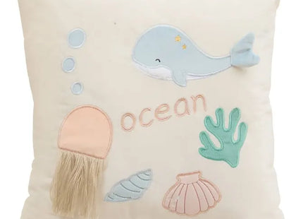 Almohada infantil "Orta" de 40x40 cm, color beige océano - 214433