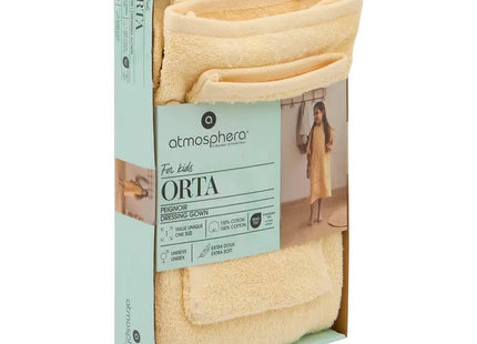 Conjunto de capa de baño y toallita para niños "Orta" 92x50 cm, amarillo - 214434B