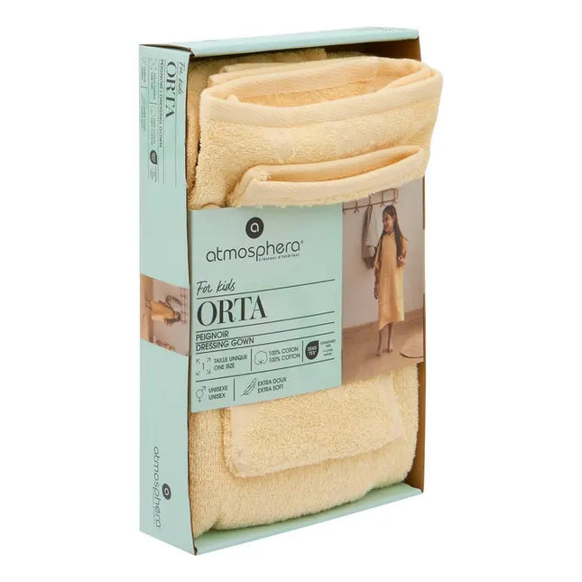 Conjunto de capa de baño y toallita para niños "Orta" 92x50 cm, amarillo - 214434B
