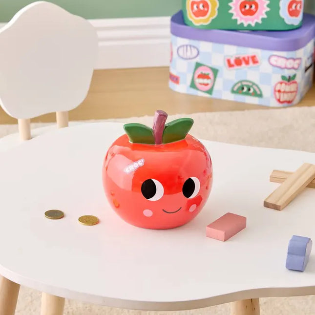 Alcancía infantil "Cha Cha Pop" manzana de 13x13x13 cm, roja - 214444