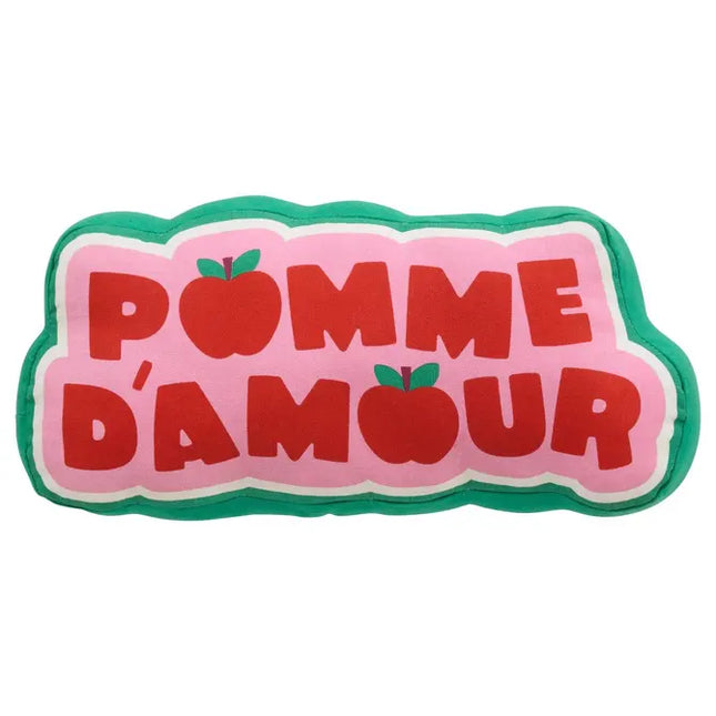 Almohada infantil "Cha Cha Pop" Candy Apple 20x44cm Verde y Rosa - 214446