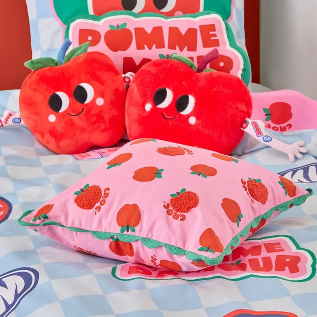 Almohada Cha Cha Pop de 40x40 cm con estampado de manzana rosa - 214447