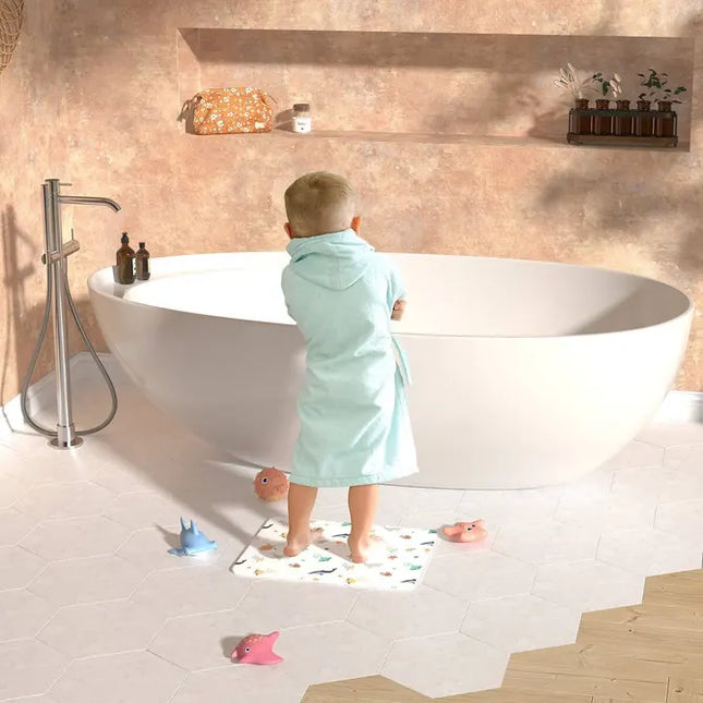 Alfombrilla de baño "Orta" Diatomite de 45x35 cm con estampado de animales marinos - 214454