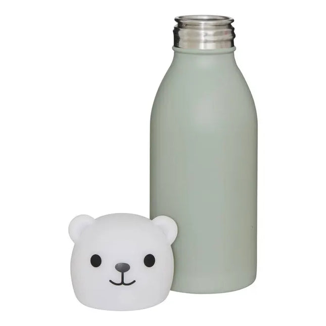 Botella de agua infantil "Orso" de acero inoxidable con diseño de oso, 500 ml 2 modelos - 214465