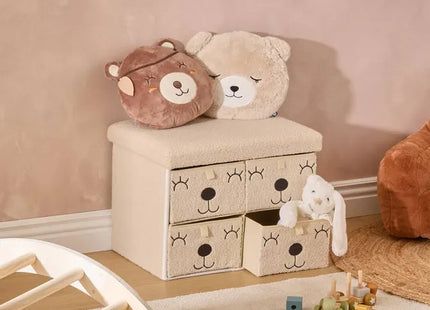 Puf plegable infantil "Ezzio" color beige con 4 cajones - 214494