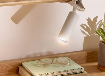 Lámpara LED USB con clip, luz blanca fría, 12x8x20 cm -  214558