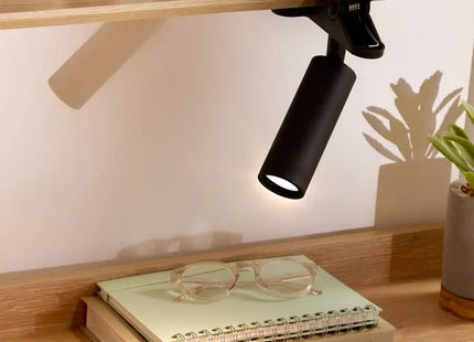 Lámpara LED USB con clip, luz blanca fría, 12x8x20 cm - 214558A