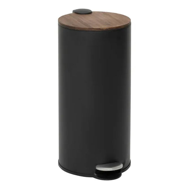 Basurero de pedal "Modern Colour" de 30 L, color negra y acacia, 37,7 x 29,2 x 59,5 cm -214562