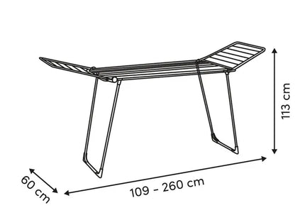 Tendedero extensible "Sinai" de 27 m, blanco, 113 x 60 x 260 cm - 214563
