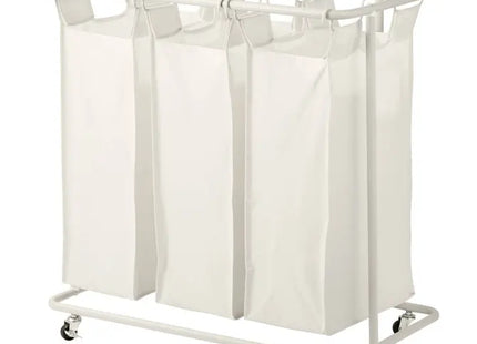 Cesto de ropa "Linea" con ruedas, 48 L, color beige - 214570