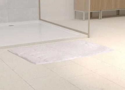Alfombra de baño "Cloudy" de 75x50cm, blanca - 214727