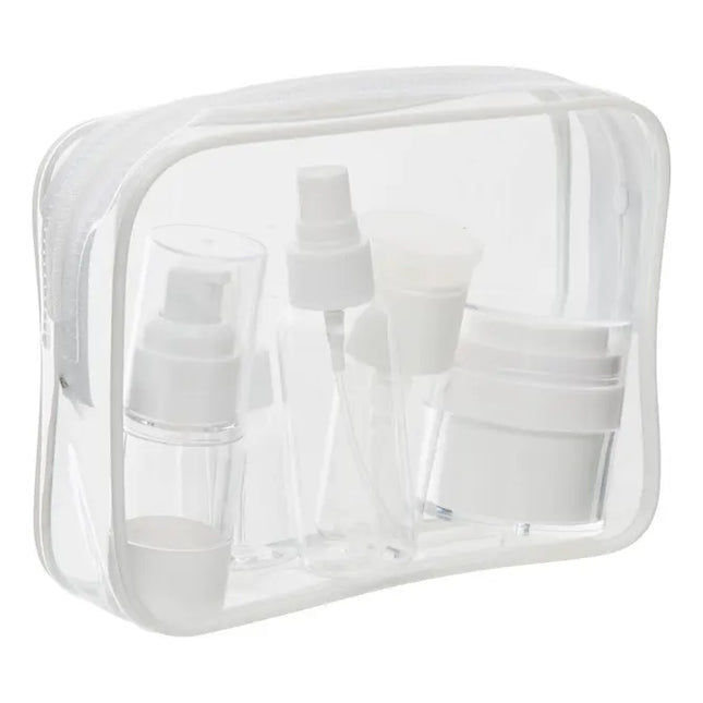 Kit de viaje + 5 accesorios transparentes - 214736