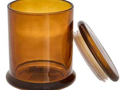 Pote de almacenamiento de algodón de vidrio tintado de marrón - 214751
