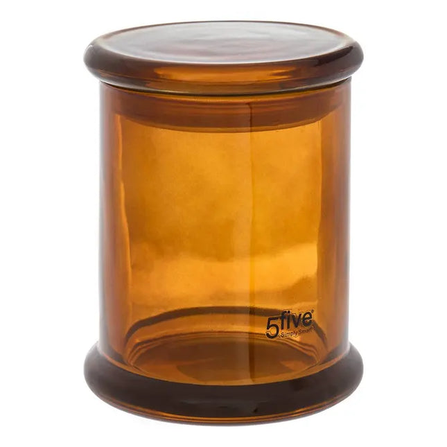 Pote de almacenamiento de algodón de vidrio tintado de marrón - 214751