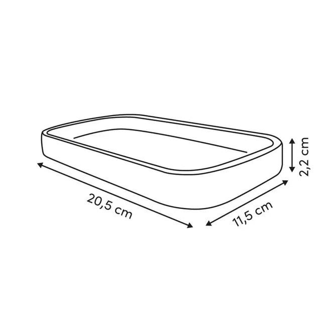 Bandeja "Cloudy" de 20,5 x 11,5 x 2,2 cm blanca opaca - 214795