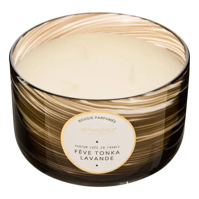 Vela perfumada "Wavy" aroma a haba tonka y lavanda de 540gr -  214808B