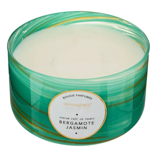 Vela perfumada "Wavy" ondulada de bergamota y jazmín 540gr  -  214808C