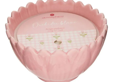 Vela perfumada "Flor" de 205gr con aroma a rosa  -  214829